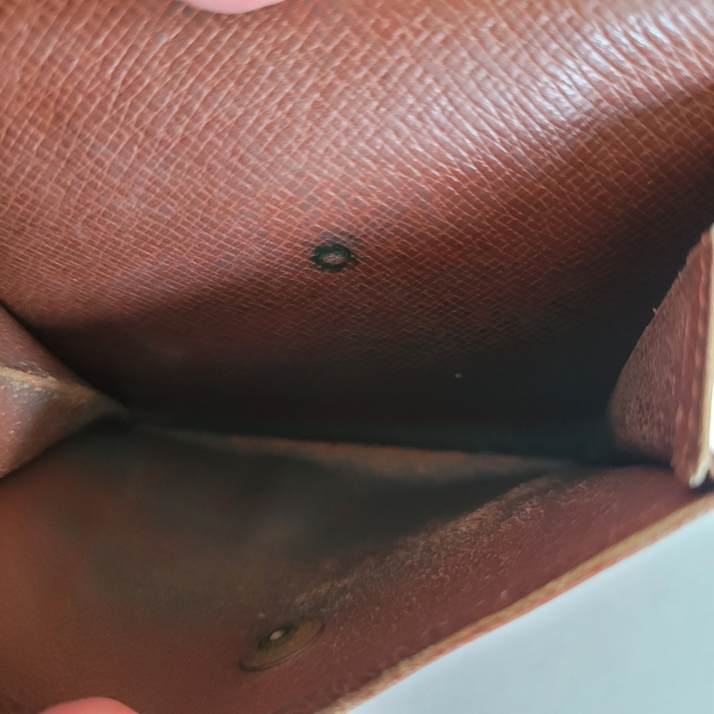 Louis Vuitton Monogram Bifold Wallet Brown Canvas Made in France Vintage - Picture 13 of 14